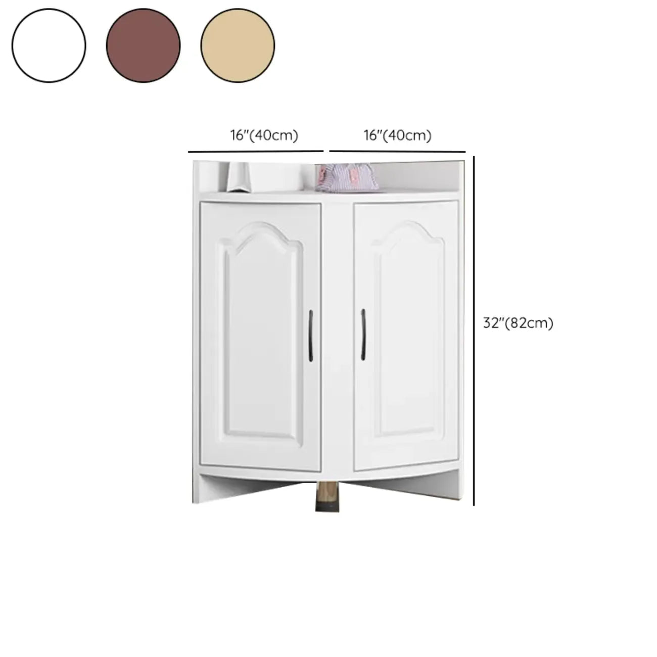 Petit meuble de rangement d'angle moderne en bois blanc