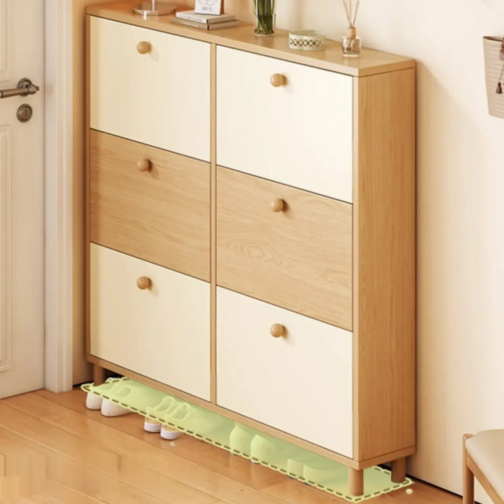 Meuble à chaussures vertical en bois pour entrée