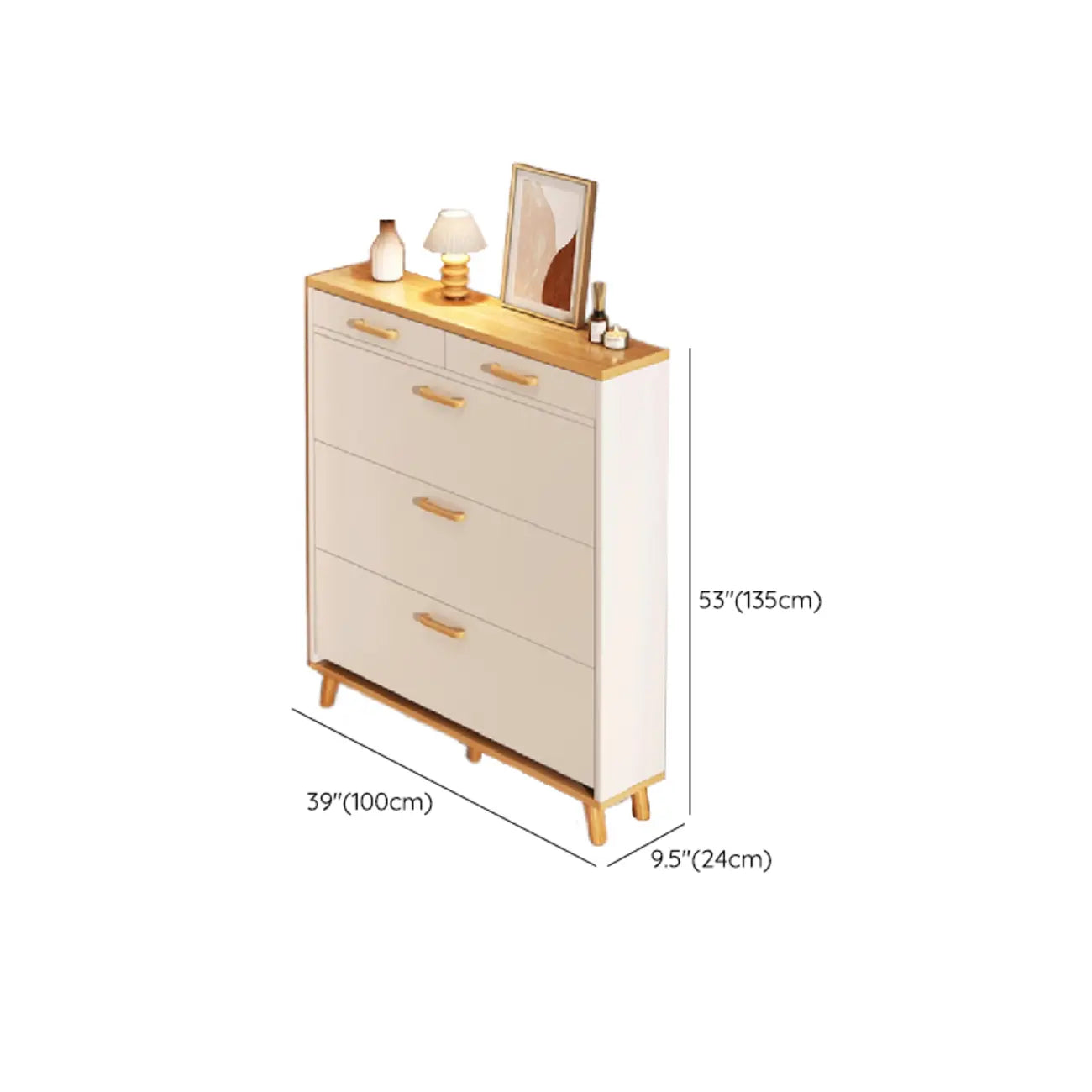 Meuble à chaussures vertical en bois pour entrée