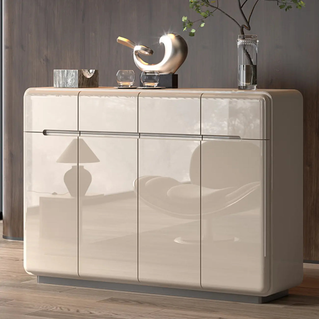 Meuble à chaussures en bois blanc crème avec tiroir pour entrée