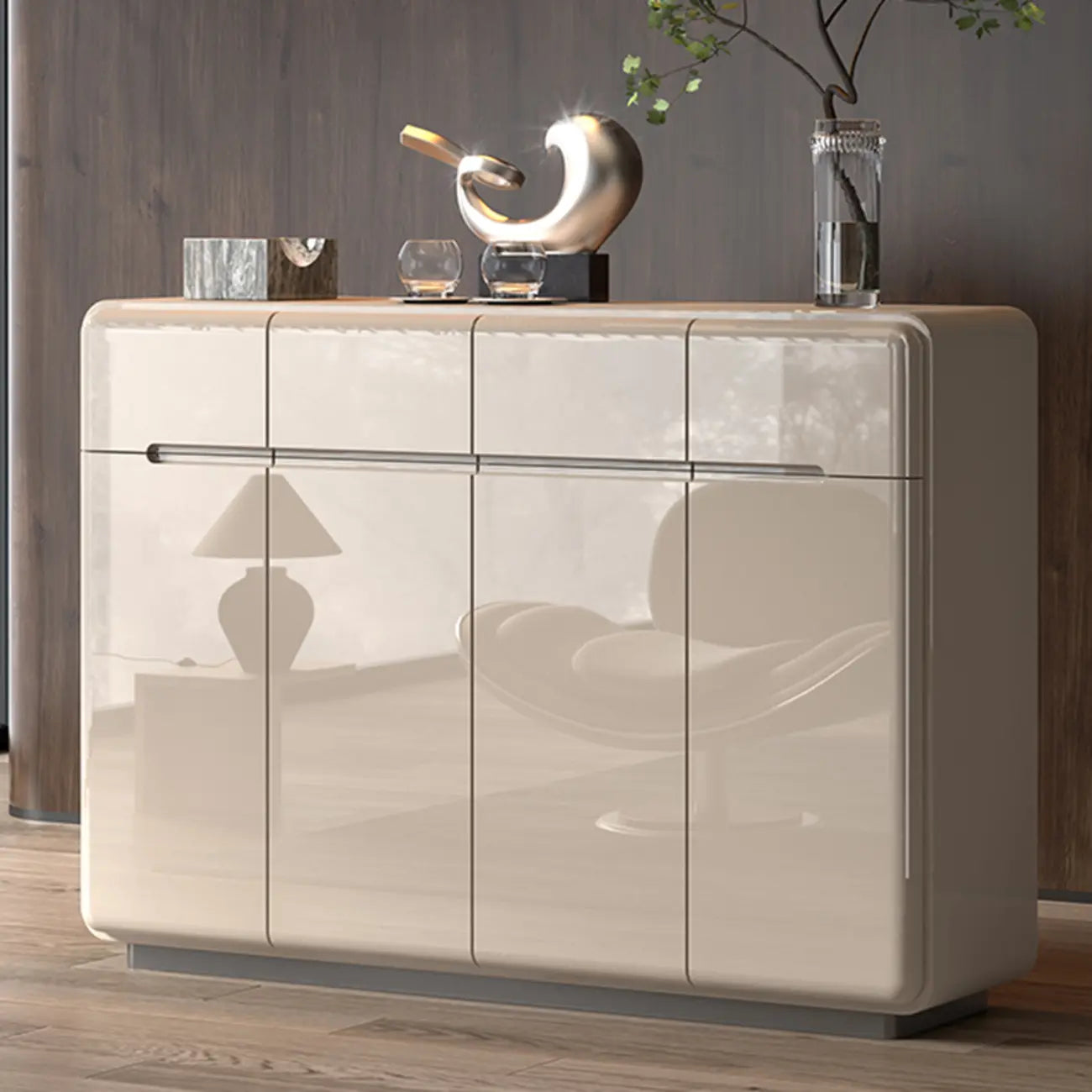 Meuble à chaussures en bois blanc crème avec tiroir pour entrée