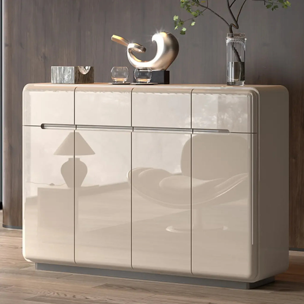 Meuble à chaussures en bois blanc crème avec tiroir pour entrée