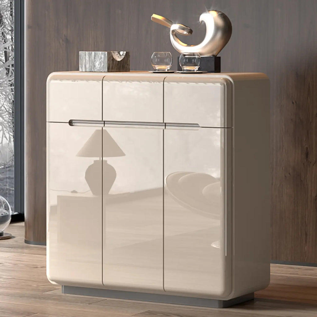 Meuble à chaussures en bois blanc crème avec tiroir pour entrée