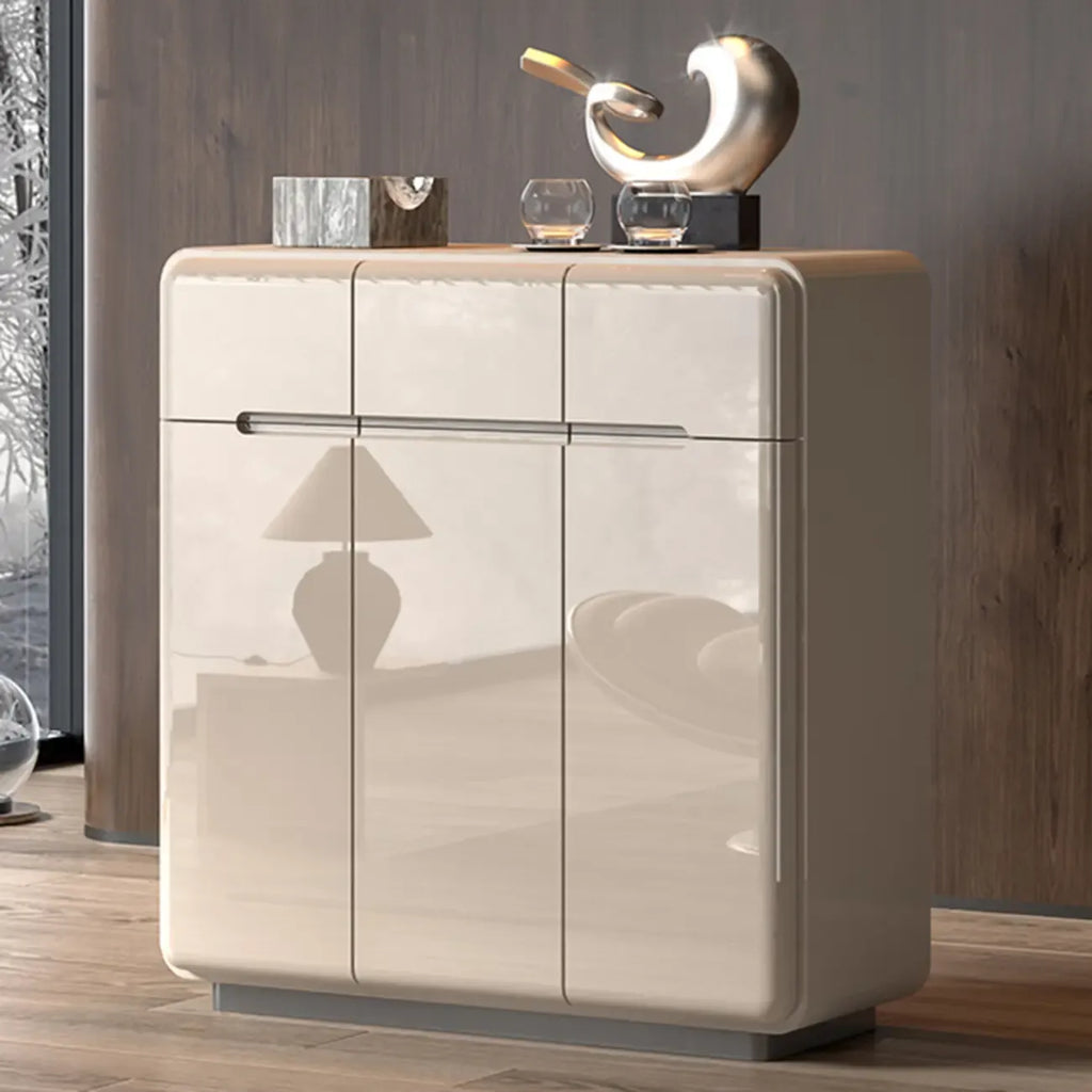 Meuble à chaussures en bois blanc crème avec tiroir pour entrée