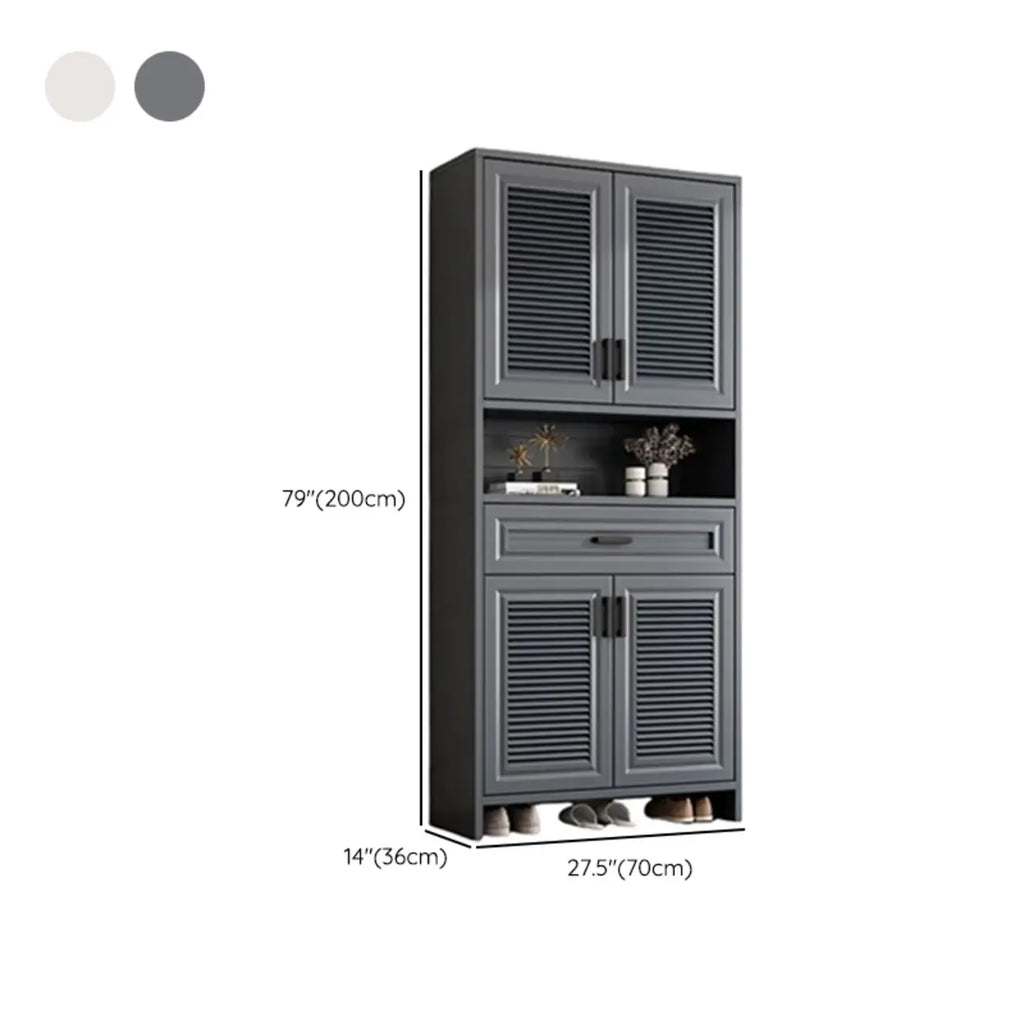 79H Mobile scarpiera in metallo bianco da ingresso con cassetti