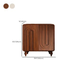 Armoire à chaussures d'entrée en bois à 3 portes sculptées en forme de vague