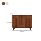 Armoire à chaussures d'entrée en bois à 3 portes sculptées en forme de vague