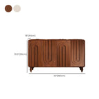 Armoire à chaussures d'entrée en bois à 3 portes sculptées en forme de vague