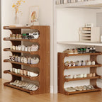 Étagère à chaussures moderne en bois marron