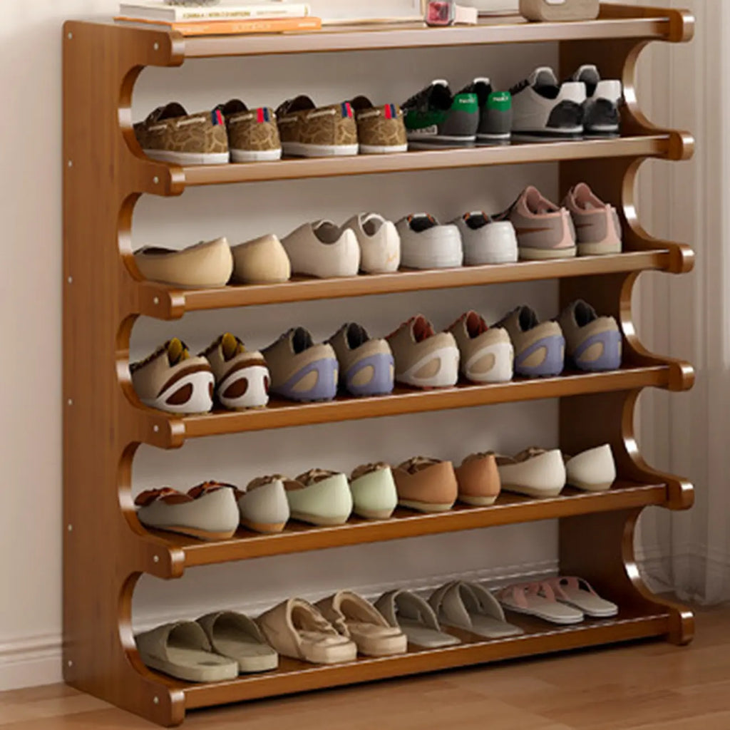 Étagère à chaussures moderne en bois marron