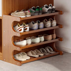 Étagère à chaussures moderne en bois marron