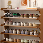 Étagère à chaussures moderne en bois marron