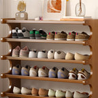 Étagère à chaussures moderne en bois marron