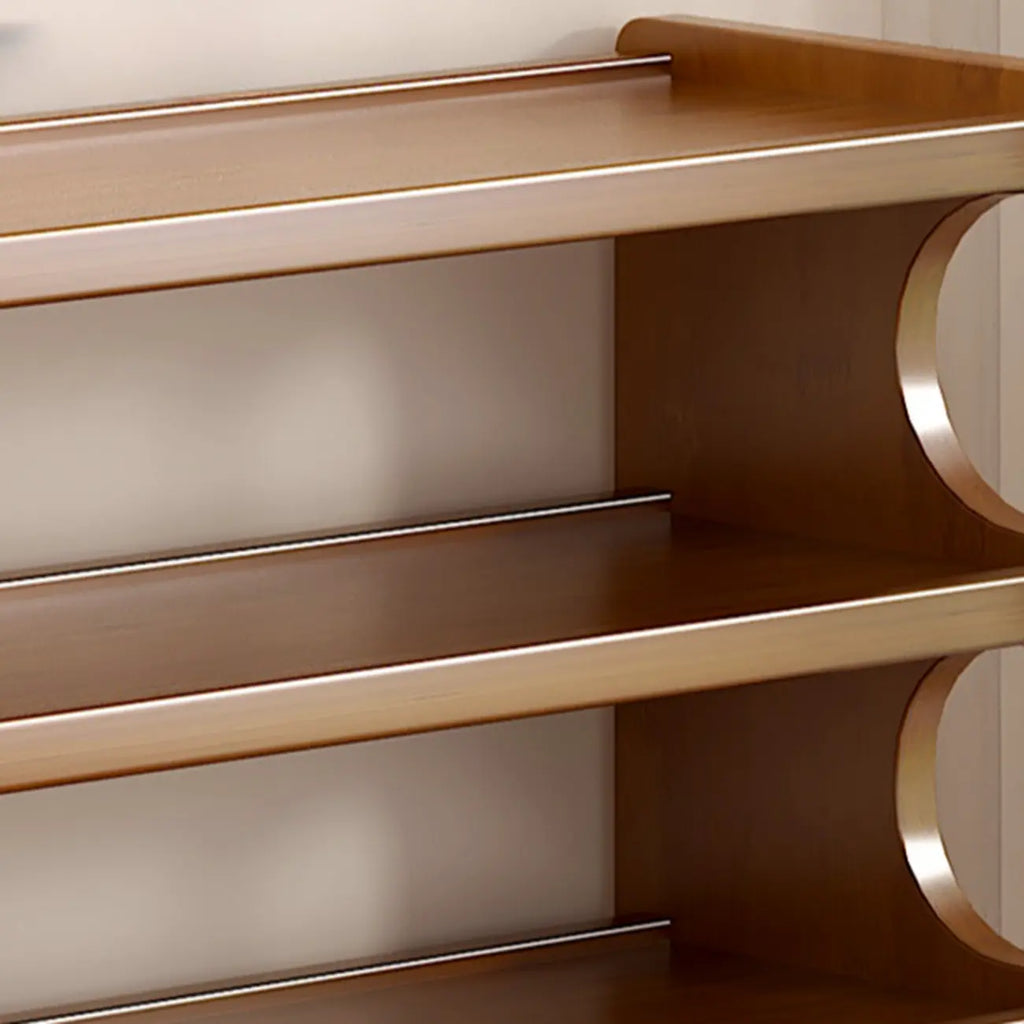 Étagère à chaussures moderne en bois marron