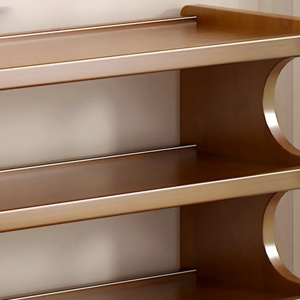 Étagère à chaussures moderne en bois marron