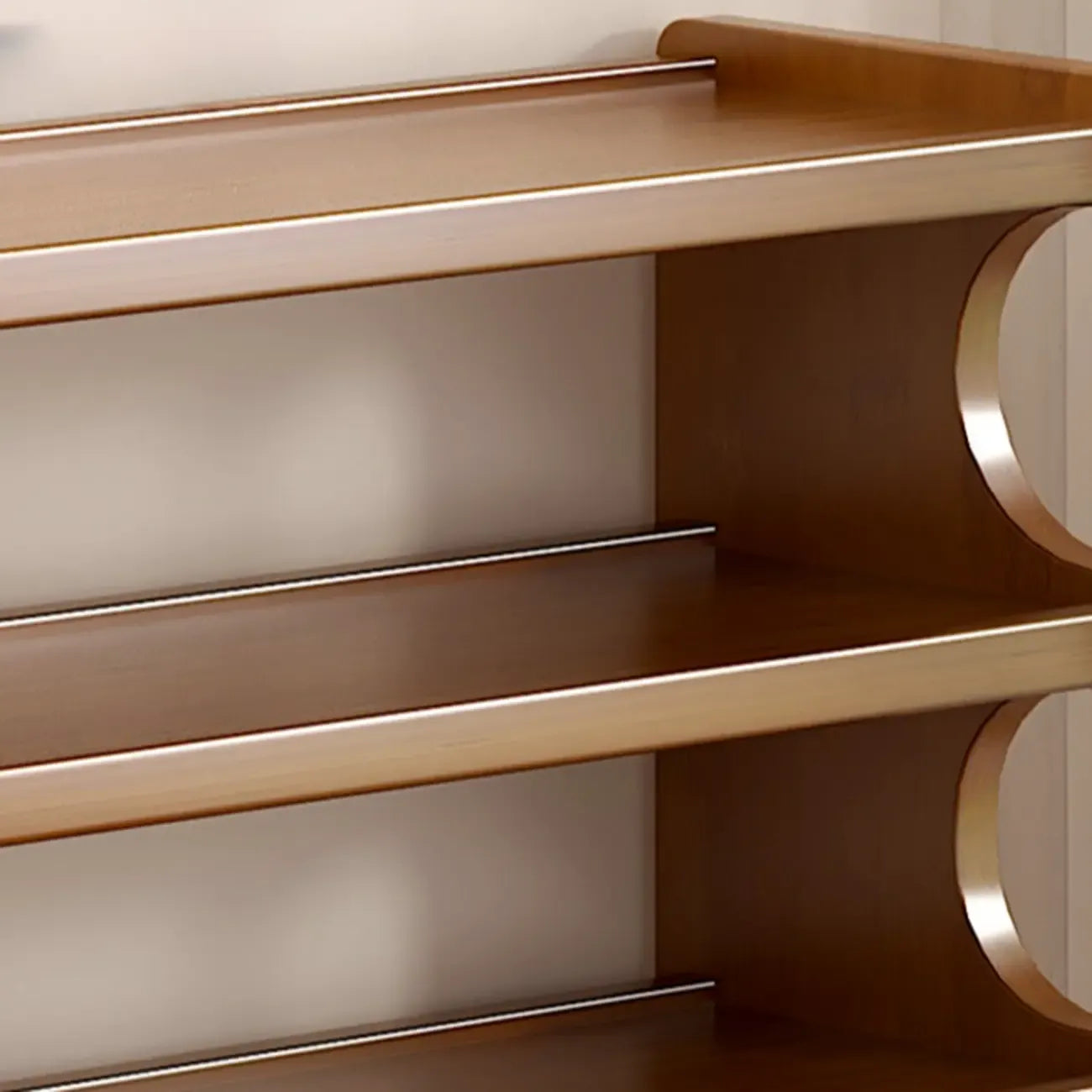 Étagère à chaussures moderne en bois marron