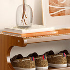Étagère à chaussures moderne en bois marron