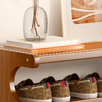 Étagère à chaussures moderne en bois marron