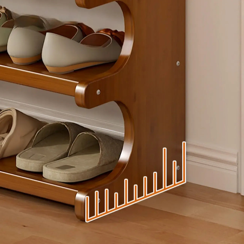 Étagère à chaussures moderne en bois marron