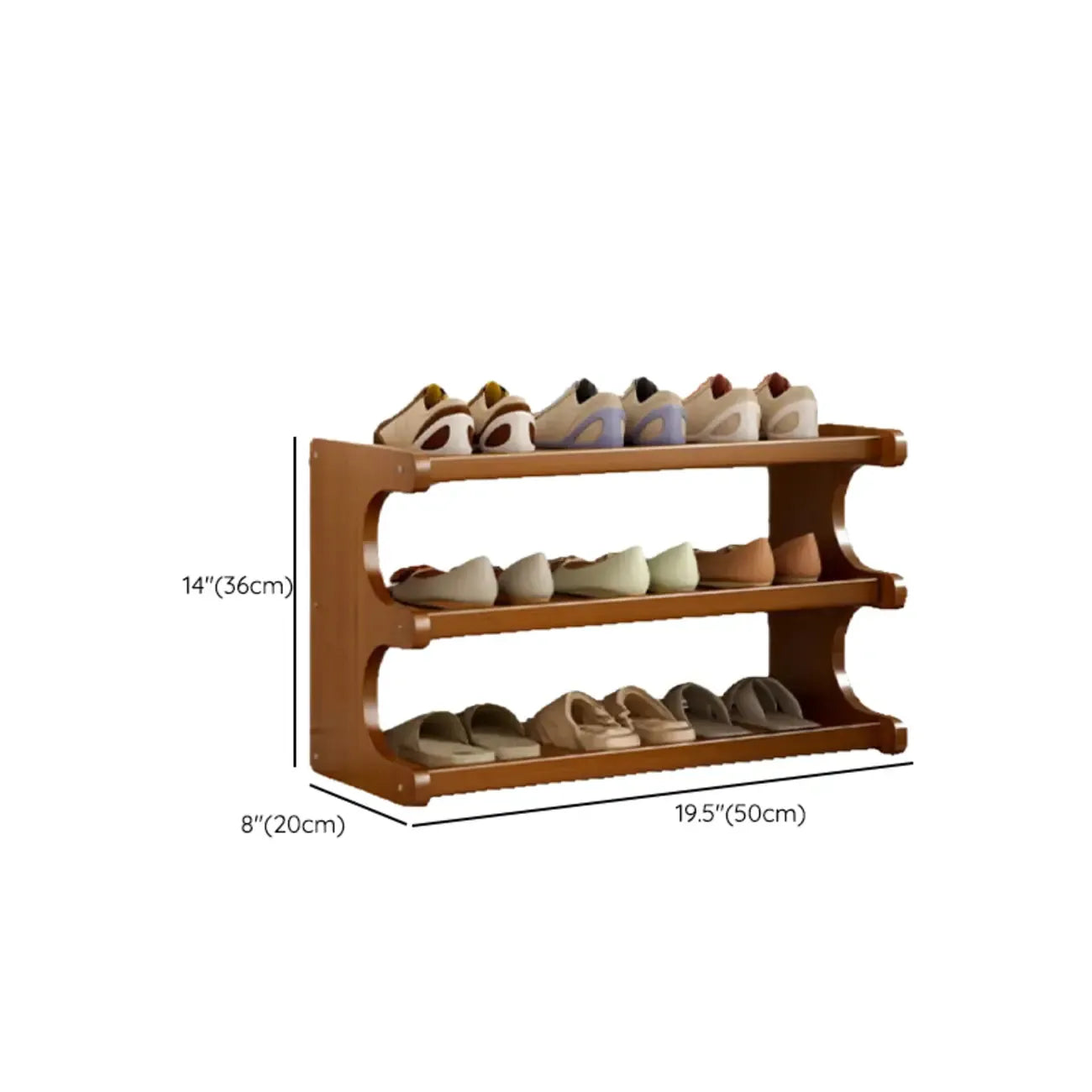 Étagère à chaussures moderne en bois marron