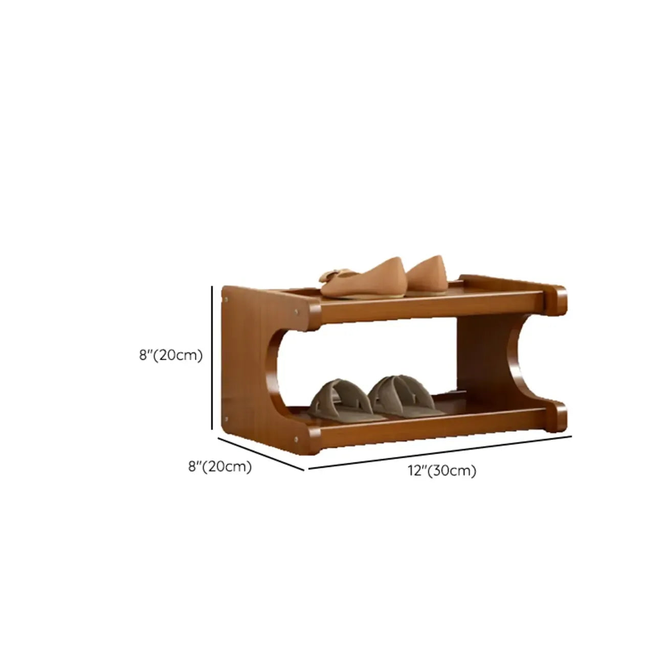 Étagère à chaussures moderne en bois marron