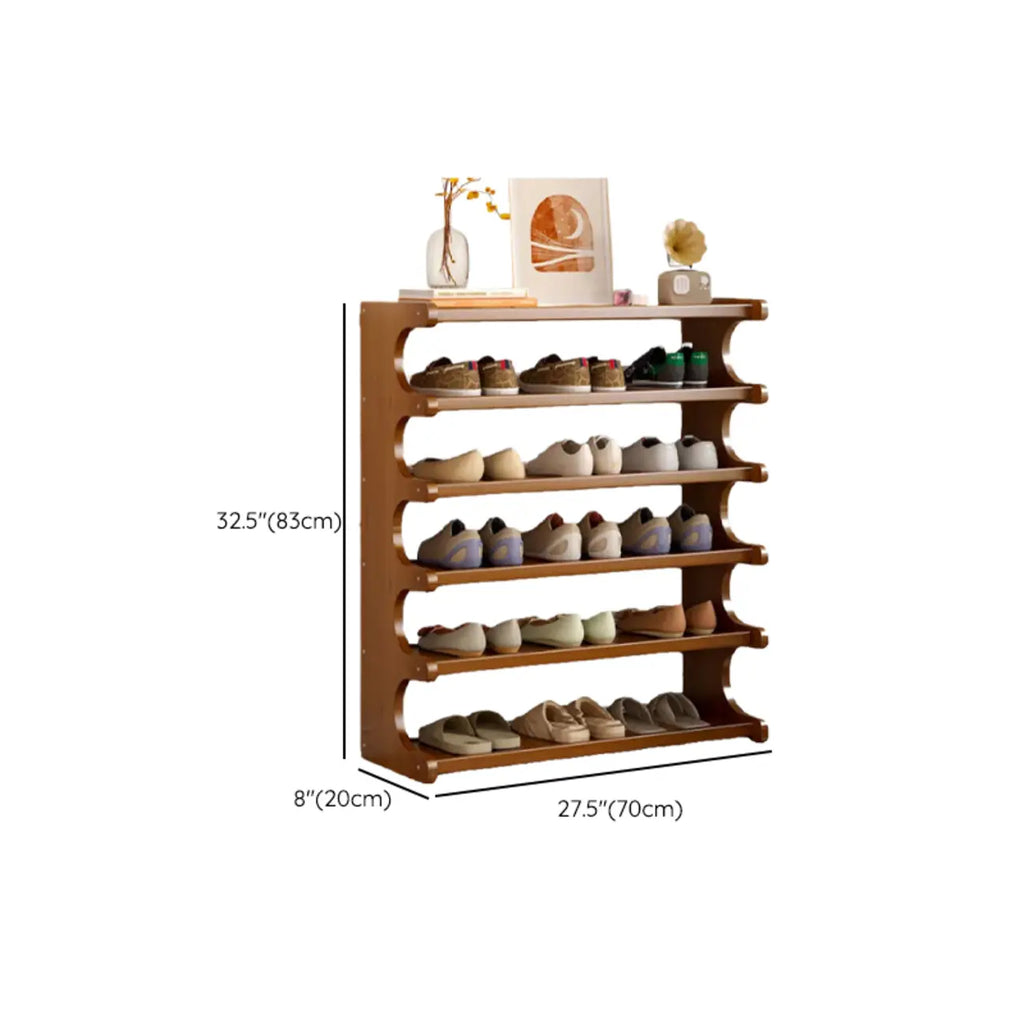 Étagère à chaussures moderne en bois marron