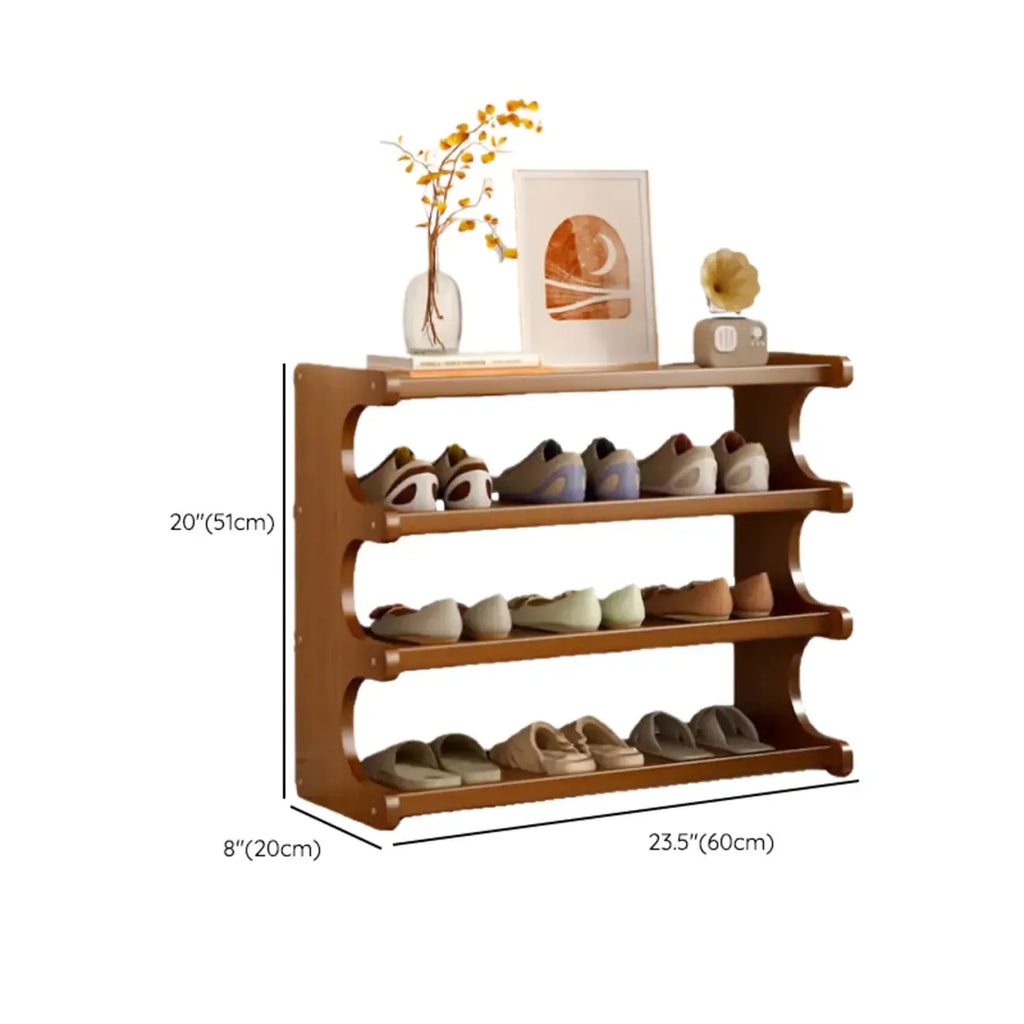 Étagère à chaussures moderne en bois marron
