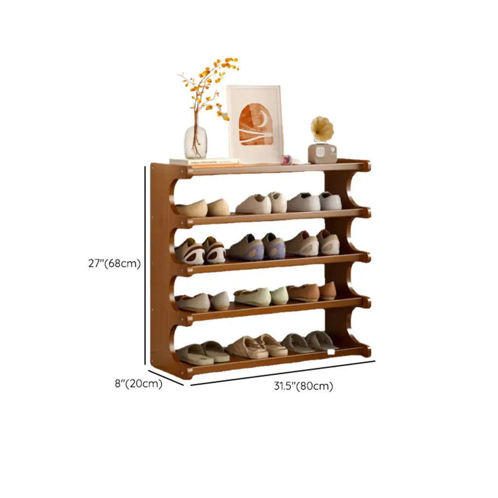 Étagère à chaussures moderne en bois marron