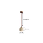 Suspension cylindrique moderne en bois et pierre beige, disque lumineux
