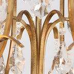 Lustre candélabre vintage traditionnel doré avec cristal
