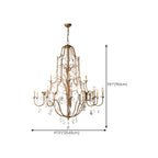 Lustre candélabre vintage traditionnel doré avec cristal
