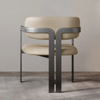 Chaise de salle à manger moderne avec accoudoirs en similicuir et pieds en alliage