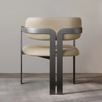 Chaise de salle à manger moderne avec accoudoirs en similicuir et pieds en alliage