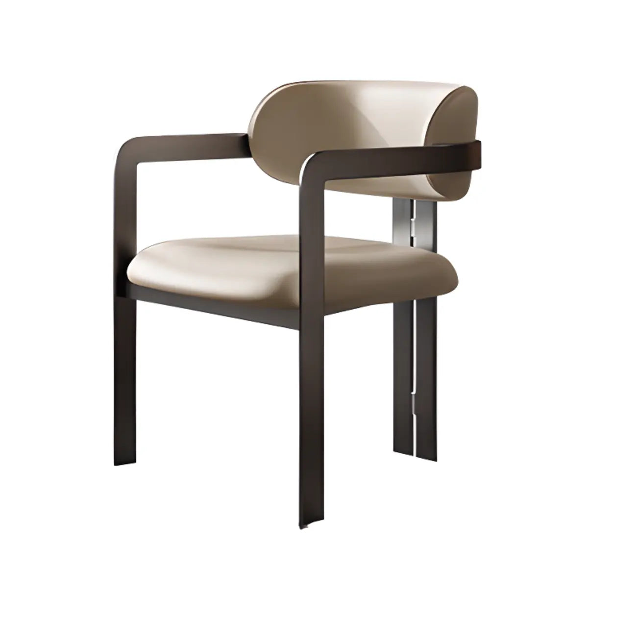 Chaise de salle à manger moderne avec accoudoirs en similicuir et pieds en alliage