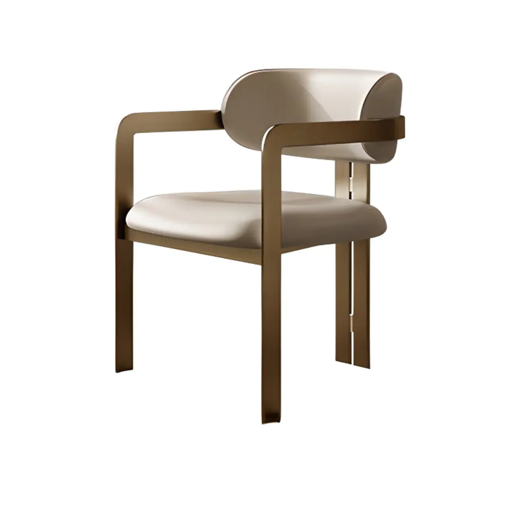 Chaise de salle à manger moderne avec accoudoirs en similicuir et pieds en alliage