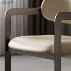 Chaise de salle à manger moderne avec accoudoirs en similicuir et pieds en alliage