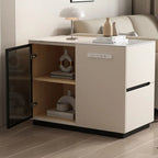 Table d'appoint mobile rectangulaire avec plateau en plastique et tiroirs de rangement