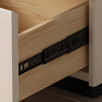 Table d'appoint mobile rectangulaire avec plateau en plastique et tiroirs de rangement