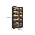 Vitrine haute contemporaine en bois noir et verre