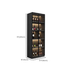 Vitrine haute contemporaine en bois noir et verre