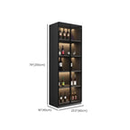 Vitrine haute contemporaine en bois noir et verre