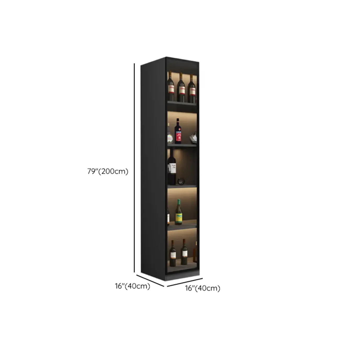 Vitrine haute contemporaine en bois noir et verre