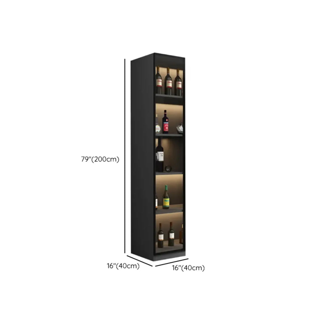 Vitrine haute contemporaine en bois noir et verre