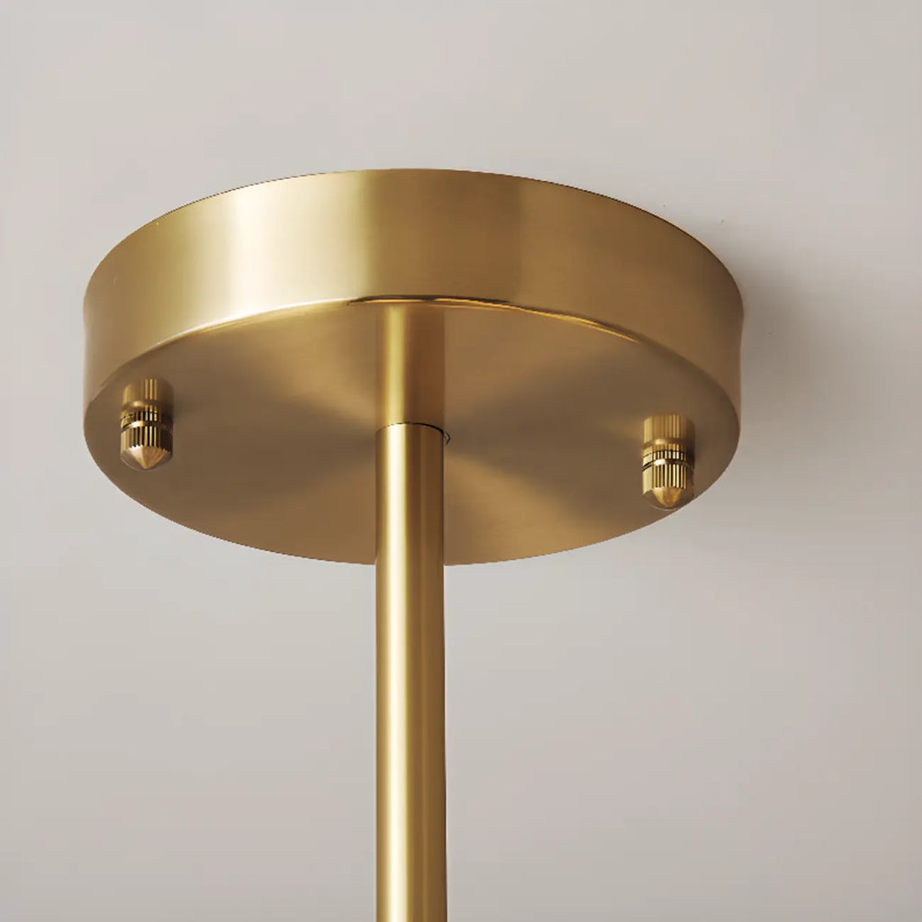 Lustre Sputnik doré moderne avec globe en verre blanc