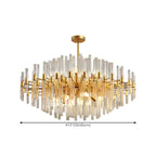 Lustre glamour à colonnes en verre transparent doré en forme d'étoile