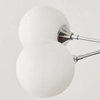 Lustre Sputnik argenté moderne avec globe en verre blanc