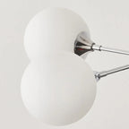 Lustre Sputnik argenté moderne avec globe en verre blanc