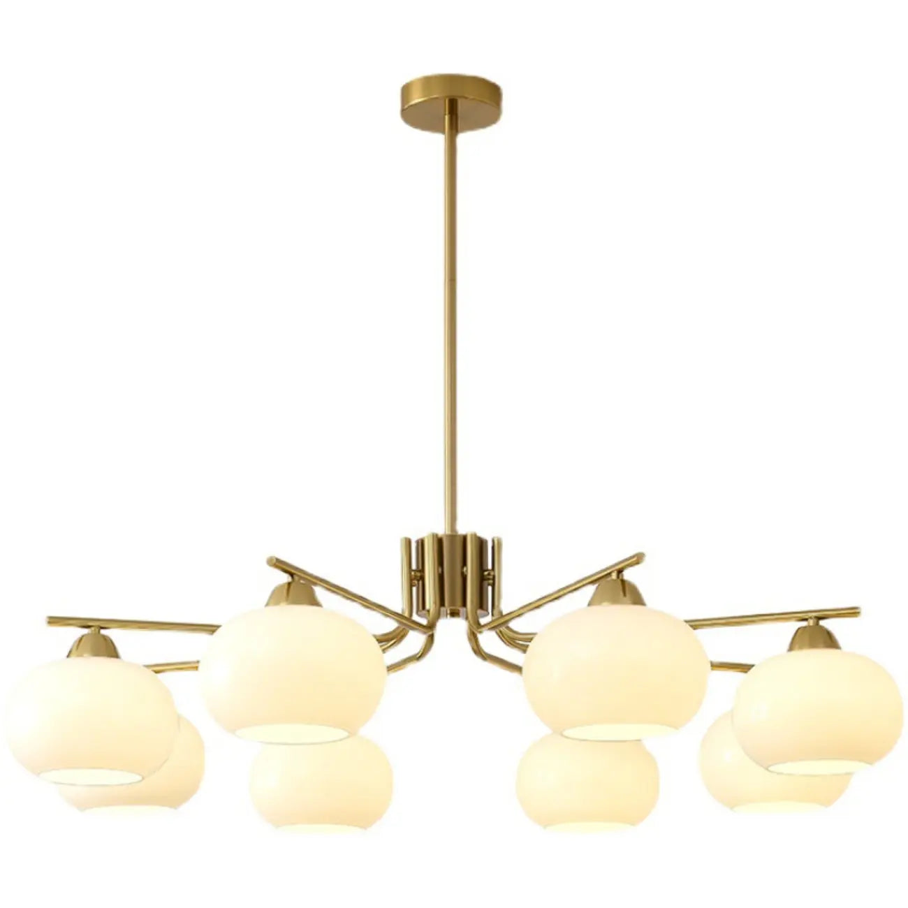 Lustre moderne en verre blanc cylindrique pour salon