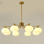 Lustre moderne en verre blanc cylindrique pour salon