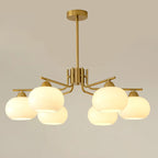 Lustre moderne en verre blanc cylindrique pour salon